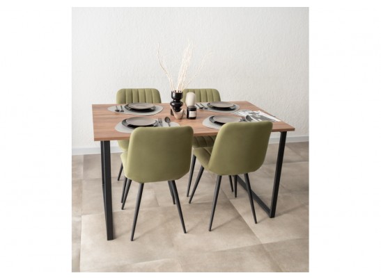 Деревянный стол Лиман 140 х 80 дуб крафт табачный / черный матовый в Каменске-Уральском