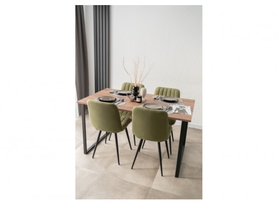 Деревянный стол Лиман 140 х 80 дуб крафт табачный / черный матовый в Каменске-Уральском