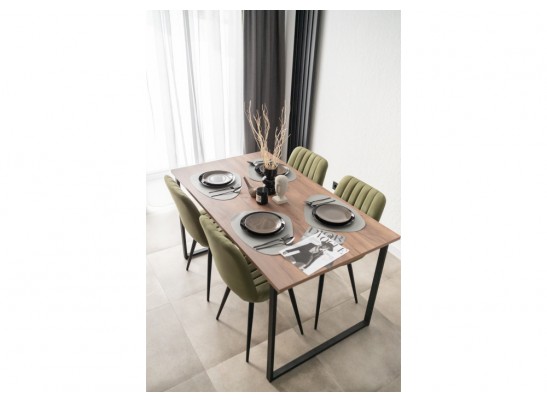 Деревянный стол Лиман 140 х 80 дуб крафт табачный / черный матовый в Каменске-Уральском