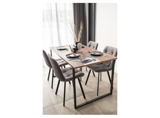 Деревянный стол Лиман 140 х 80 дуб крафт табачный / черный матовый в Каменске-Уральском