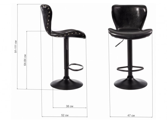 Барный стул Over черный в Каменске-Уральском