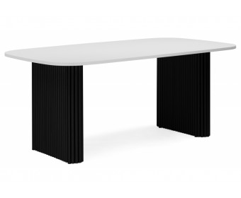 Деревянный стол Бавария B 160 х 90 белая пленка шагрень / черный