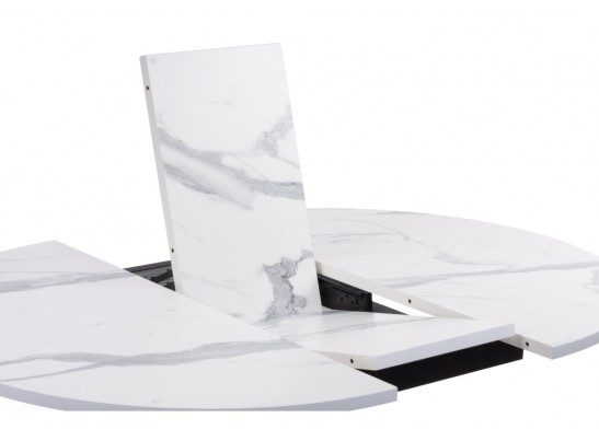 Деревянный стол Бетина мрамор белый / черный каркас в Каменске-Уральском