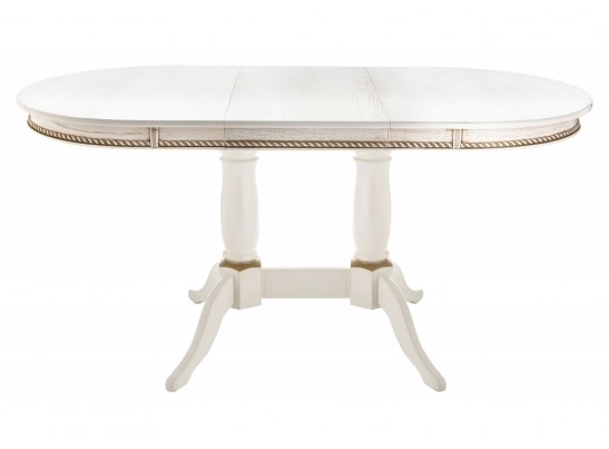 Деревянный стол Кантри 120 молочный с золотой патиной в Каменске-Уральском