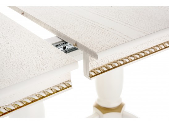 Деревянный стол Кантри 120 молочный с золотой патиной в Каменске-Уральском