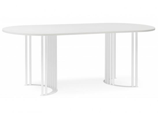 Деревянный стол Хьюго О 180 х 90 шагрень пленка / белый в Каменске-Уральском