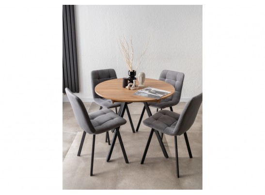 Деревянный стол Курт 90 / 130 дуб крафт золотой / черный матовый в Каменске-Уральском