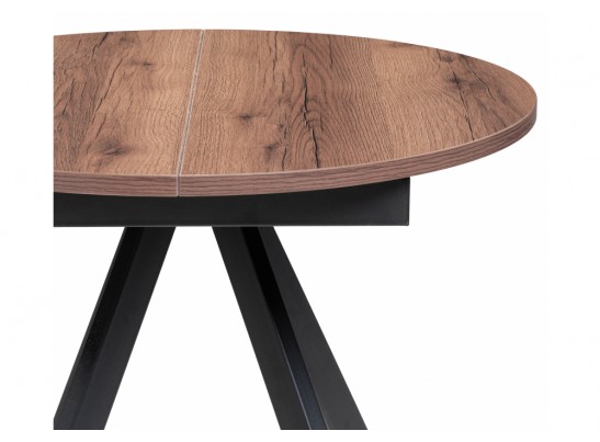 Деревянный стол Трейси 90(120)х90х75 дуб делано темный / черный в Каменске-Уральском