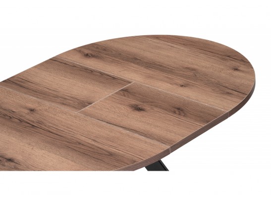 Деревянный стол Трейси 90(120)х90х75 дуб делано темный / черный в Каменске-Уральском