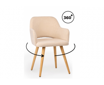 Деревянный стул Эолин 360 бежевый (glory 03) / светлое дерево