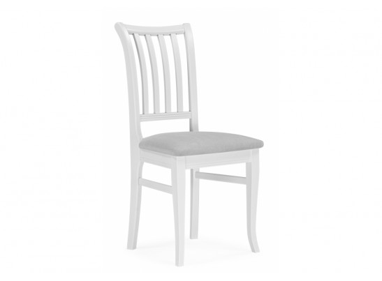 Деревянный стул Фрезино с проножкой серый велюр / белый в Каменске-Уральском