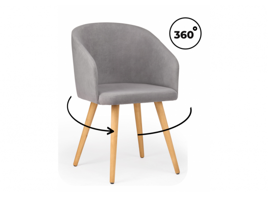 Деревянный стул Монер 360 темно-серый (glory 20) / светлое дерево в Каменске-Уральском