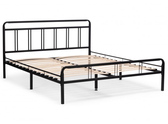 Двуспальная кровать Рейк 160х200 черная в Каменске-Уральском