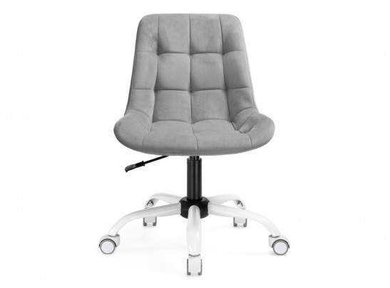 Компьютерное кресло Келми микровелюр светло-серый / белый в Каменске-Уральском