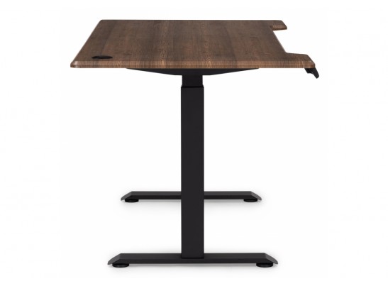 Компьютерный стол Маркос с механизмом подъема 140х80х75 черный / кантри орех в Каменске-Уральском