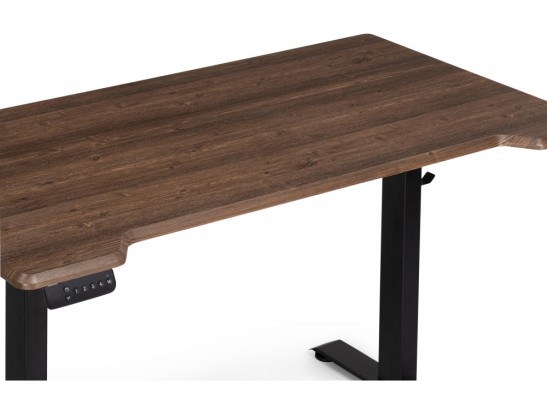 Компьютерный стол Маркос с механизмом подъема 140х80х75 черный / кантри орех в Каменске-Уральском