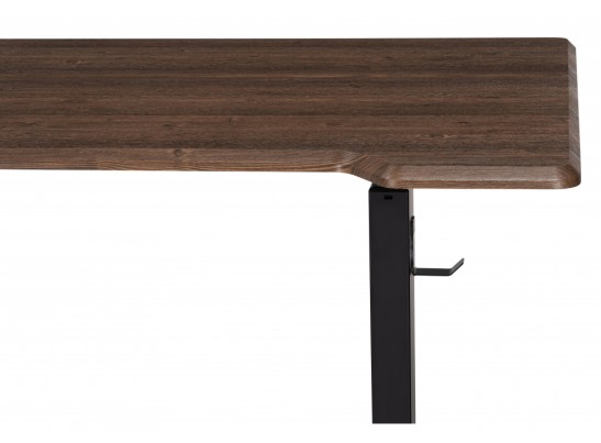 Компьютерный стол Маркос с механизмом подъема 140х80х75 черный / кантри орех в Каменске-Уральском