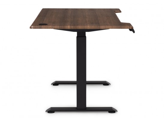 Компьютерный стол Маркос с механизмом подъема 140х80х75 черный / орех кантри в Каменске-Уральском