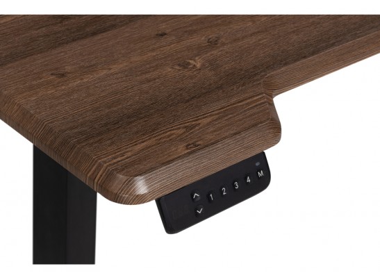 Компьютерный стол Маркос с механизмом подъема 140х80х75 черный / орех кантри в Каменске-Уральском