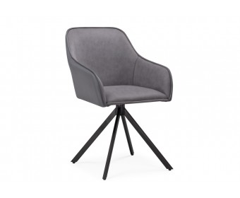 Кресло Лесли крутящиеся серое / темно-серое / черное