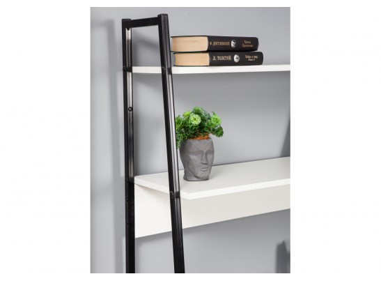 Письменный стол Минден с надстройкой 84х42,4х175 белое тиснение / черный в Каменске-Уральском