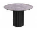 Стеклянный стол Барел 110 серый мрамор / черный в Каменске-Уральском