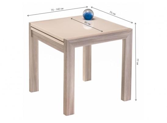 Стеклянный стол Джендри ясень шимо светлый / капучино в Каменске-Уральском