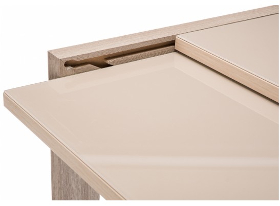 Стеклянный стол Джендри ясень шимо светлый / капучино в Каменске-Уральском