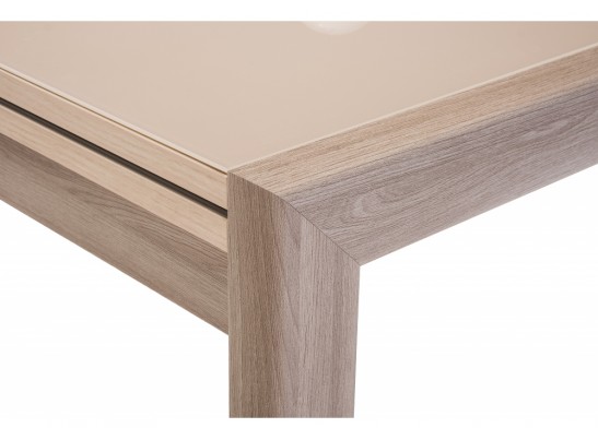 Стеклянный стол Джендри ясень шимо светлый / капучино в Каменске-Уральском