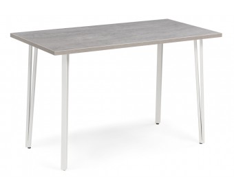 Стол Денвер Лофт 120х60х75 25 мм бетон / белый матовый