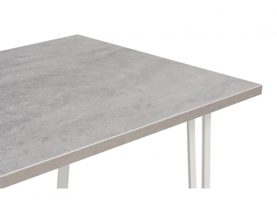 Стол Денвер Лофт 120х60х75 25 мм бетон / белый матовый в Каменске-Уральском