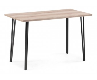 Стол Денвер Лофт 120х60х75 25 мм дуб светлый делано / черный матовый