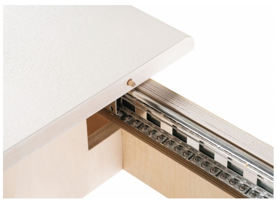 Деревянный стол Морнит 220(320)х110 молочный / золото в Каменске-Уральском