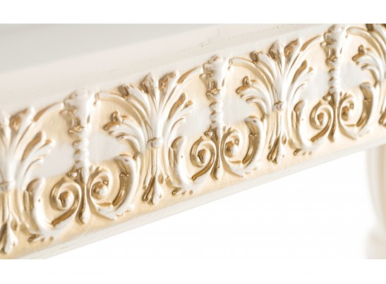 Деревянный стол Морнит 220(320)х110 молочный / золото в Каменске-Уральском