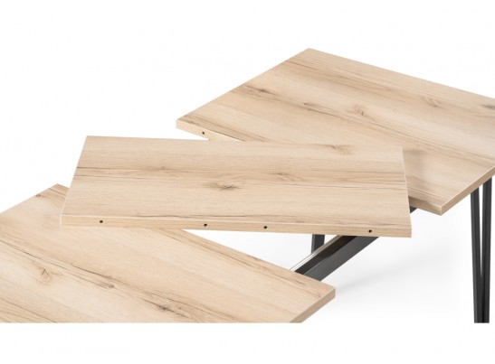 Стол раскладной Денвер Лофт 120(160)х75х75 25 мм дуб делано светлый / черный матовый в Каменске-Уральском