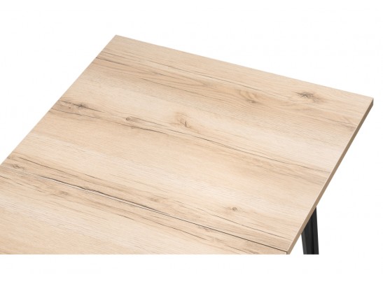 Стол раскладной Денвер Лофт 120(160)х75х75 25 мм дуб делано светлый / черный матовый в Каменске-Уральском