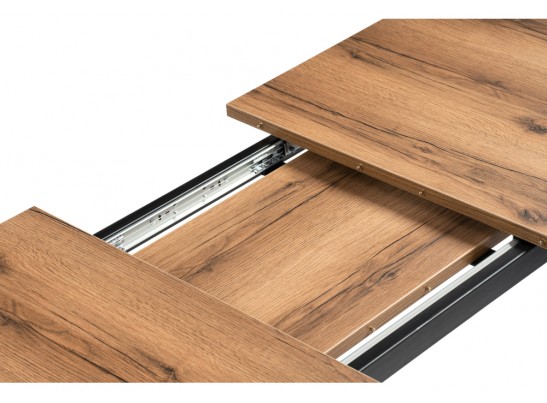 Деревянный стол Колон Лофт 120(160)х75 черный матовый / дуб крафт табачный в Каменске-Уральском