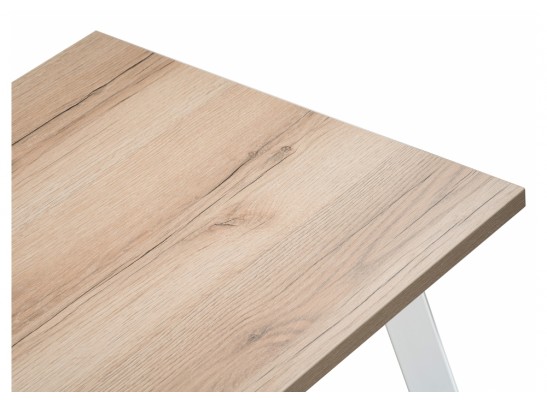 Стол Тринити Лофт 120 25 мм дуб делано светлый / белый матовый в Каменске-Уральском