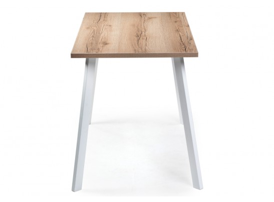 Стол Тринити Лофт 140х80х75 25 мм дуб делано светлый / белый матовый в Каменске-Уральском