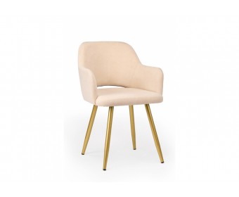 Стул на металлокаркасе Эолин бежевый (glory 03) / золотой
