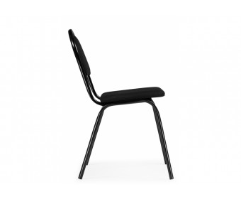 Стул на металлокаркасе Гумер ткань черный / черный глянец