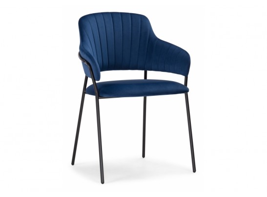 Стул на металлокаркасе Инклес синий / черный глянец в Каменске-Уральском