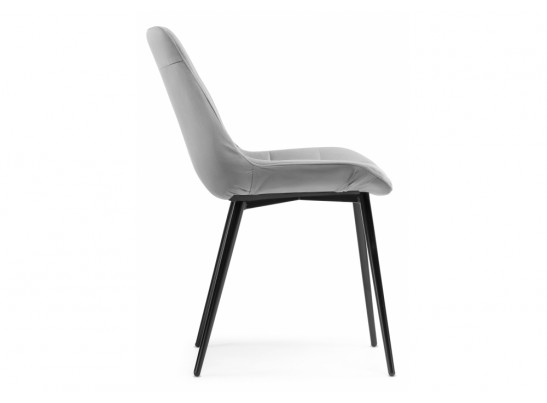 Стул на металлокаркасе Келми микровелюр светло-серый / черный глянец в Каменске-Уральском