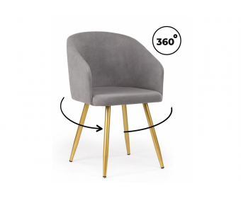 Стул на металлокаркасе Монер 360 темно-серый (glory 20) / золотой