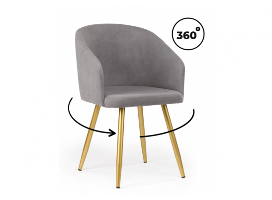 Стул на металлокаркасе Монер 360 темно-серый (glory 20) / золотой в Каменске-Уральском