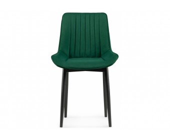 Стул на металлокаркасе Седа велюр зеленый / черный
