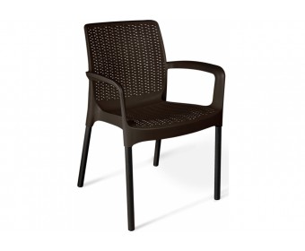 Стул на металлокаркасе Sheffilton SHT-S68 черно-коричневый / черный муар