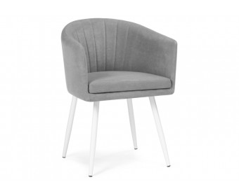 Стул на металлокаркасе Валета светло-серый / белый