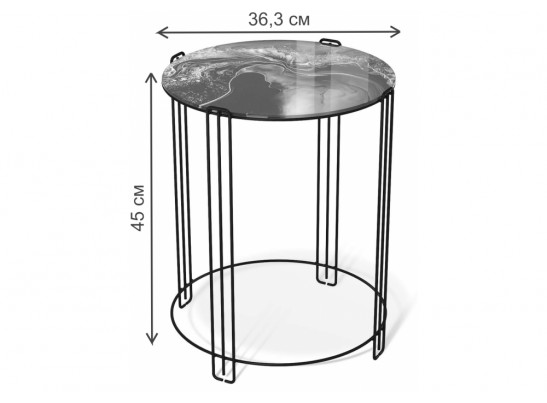 Журнальный столик SHT-CT53 ночной цветок / черный муар в Каменске-Уральском