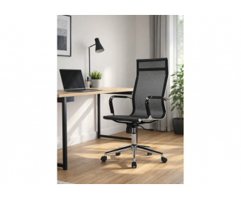 Компьютерное кресло Reus сетка черный / хром